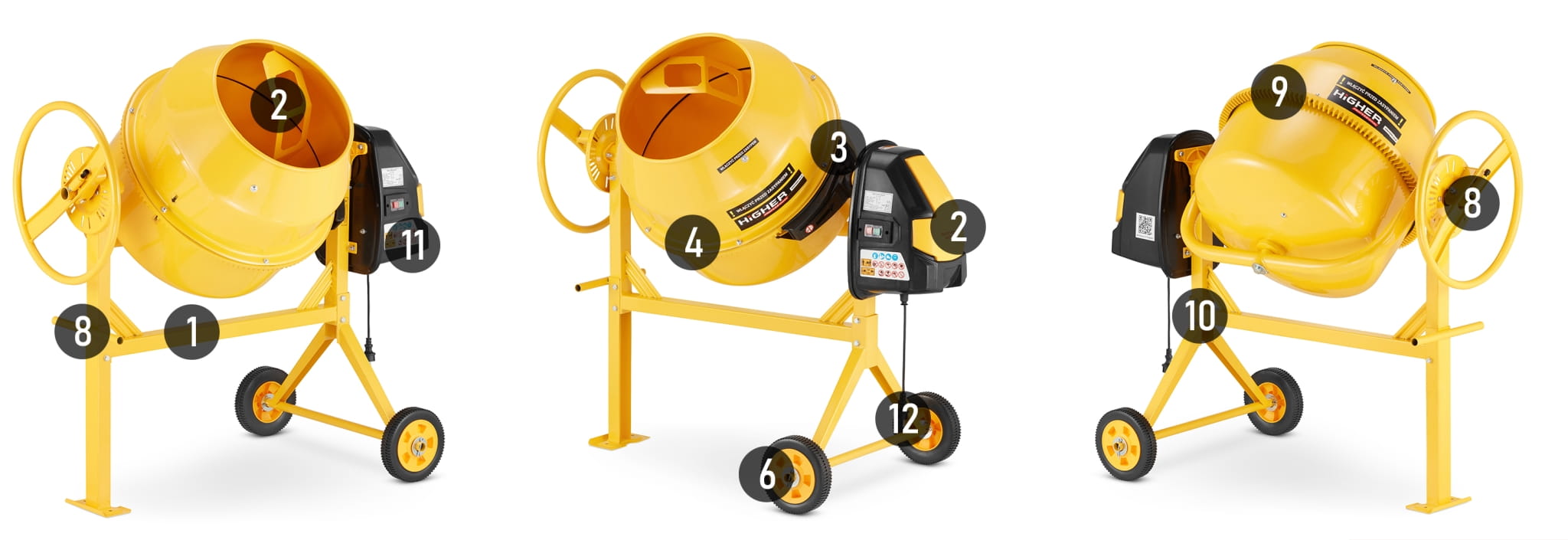 Betoniarka budowlana mieszarka elektryczna HIGHER 120L 650W 012.jpg