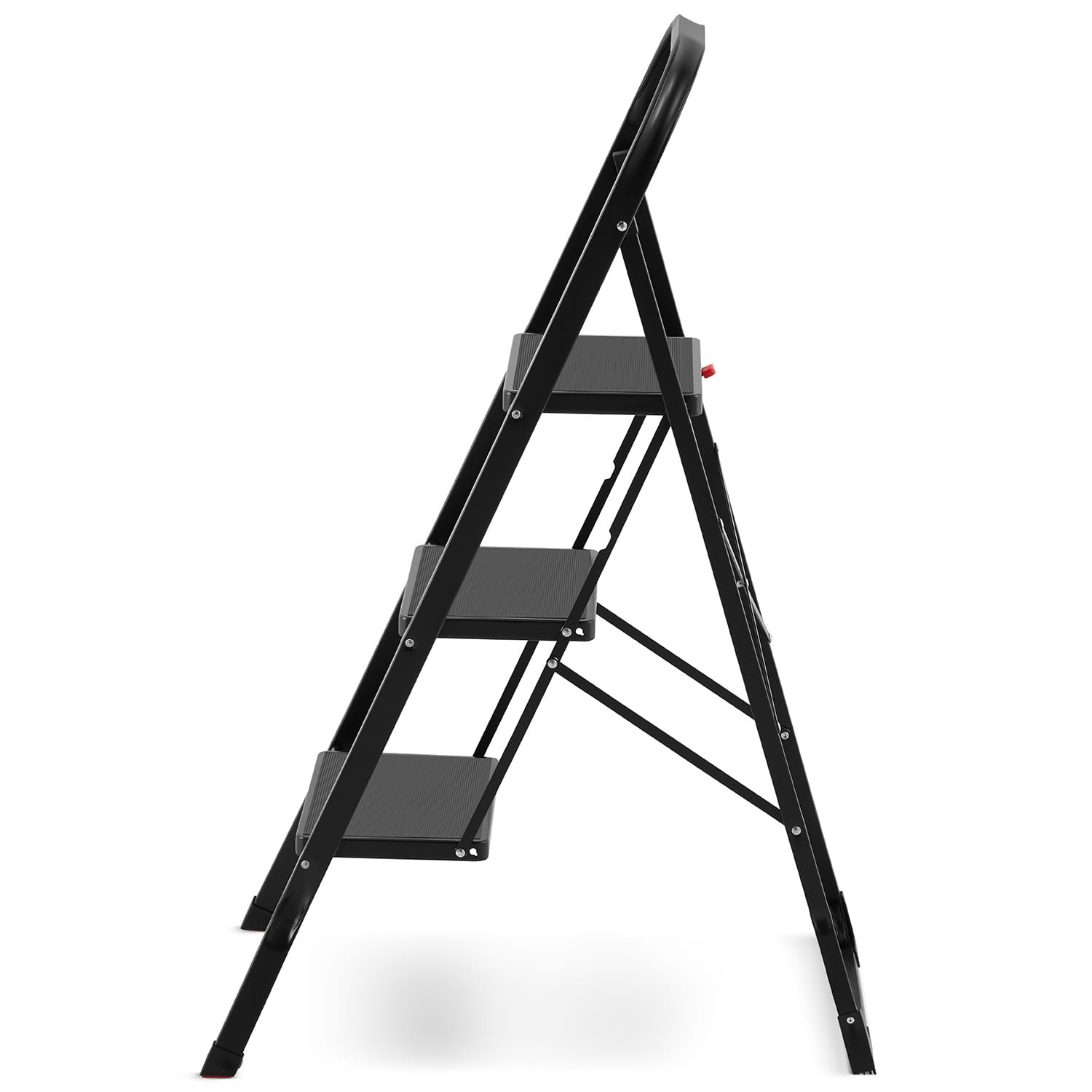 Drabina domowa stalowa składana schodki domowe HIGHER 3 stopnie kolor czarny