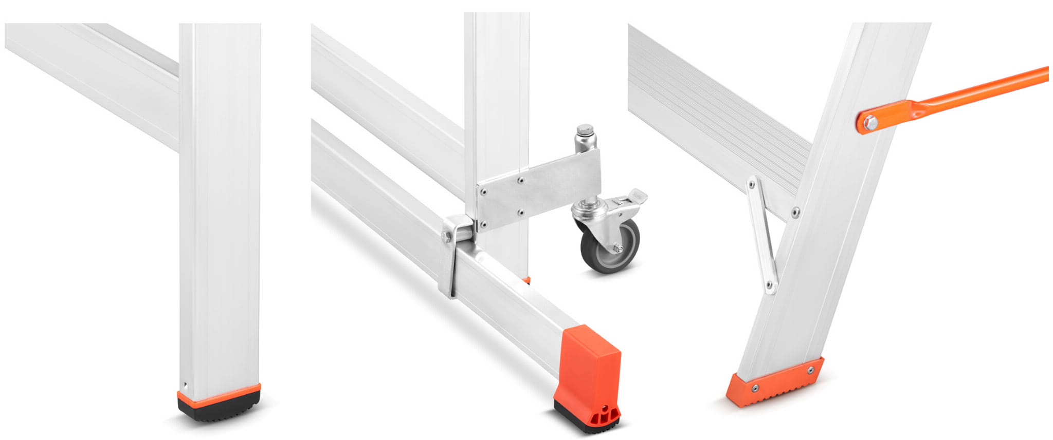 Drabina magazynowa ALOSS®️ z wejściem jednostronnym, schodki, schody magazynowe, podest, pomost magazynowy - model: 9508 (7 stopni + podest)