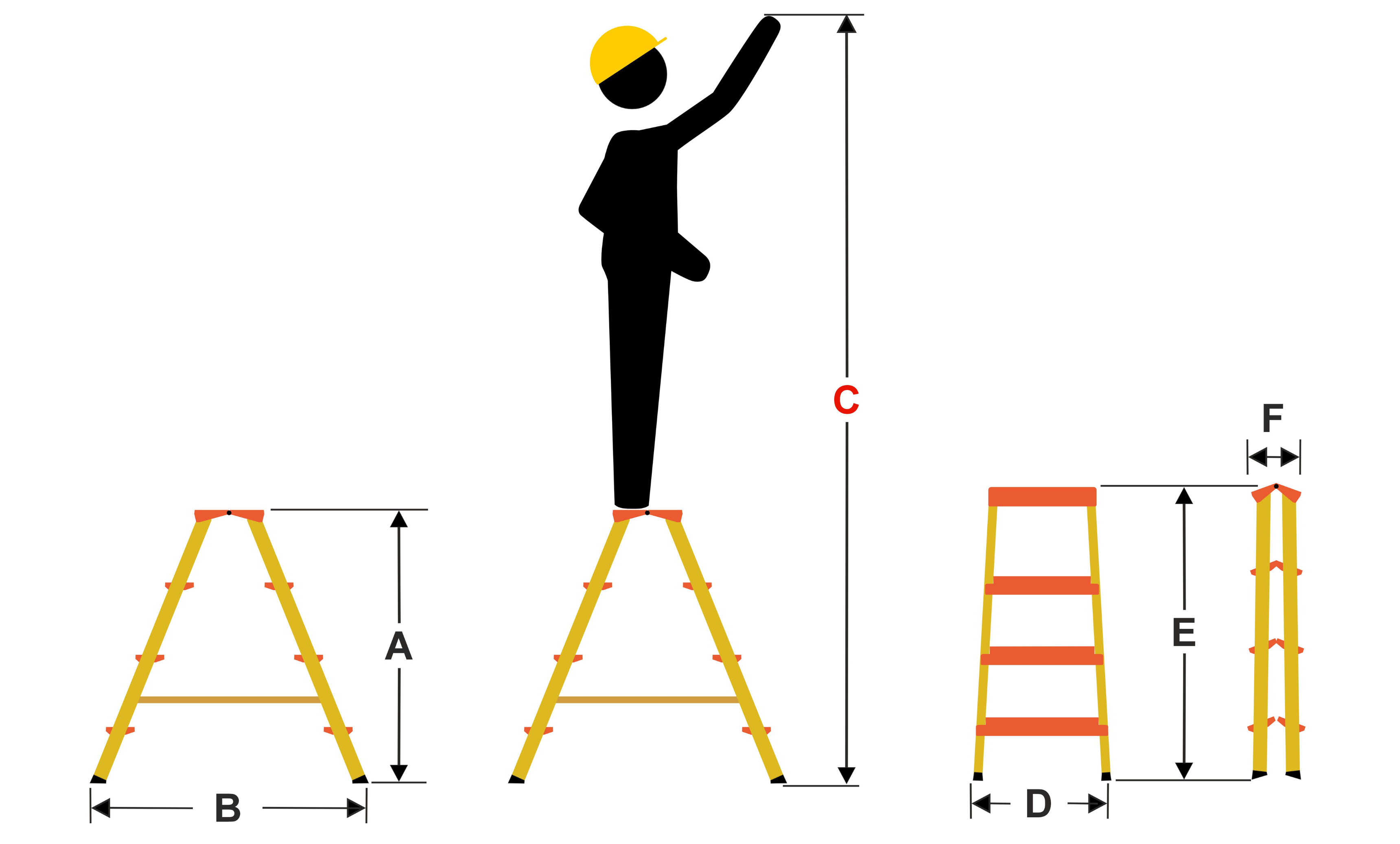 Drabina domowa stalowa dwustronna składana HIGHER 2x4 stopnie 150kg