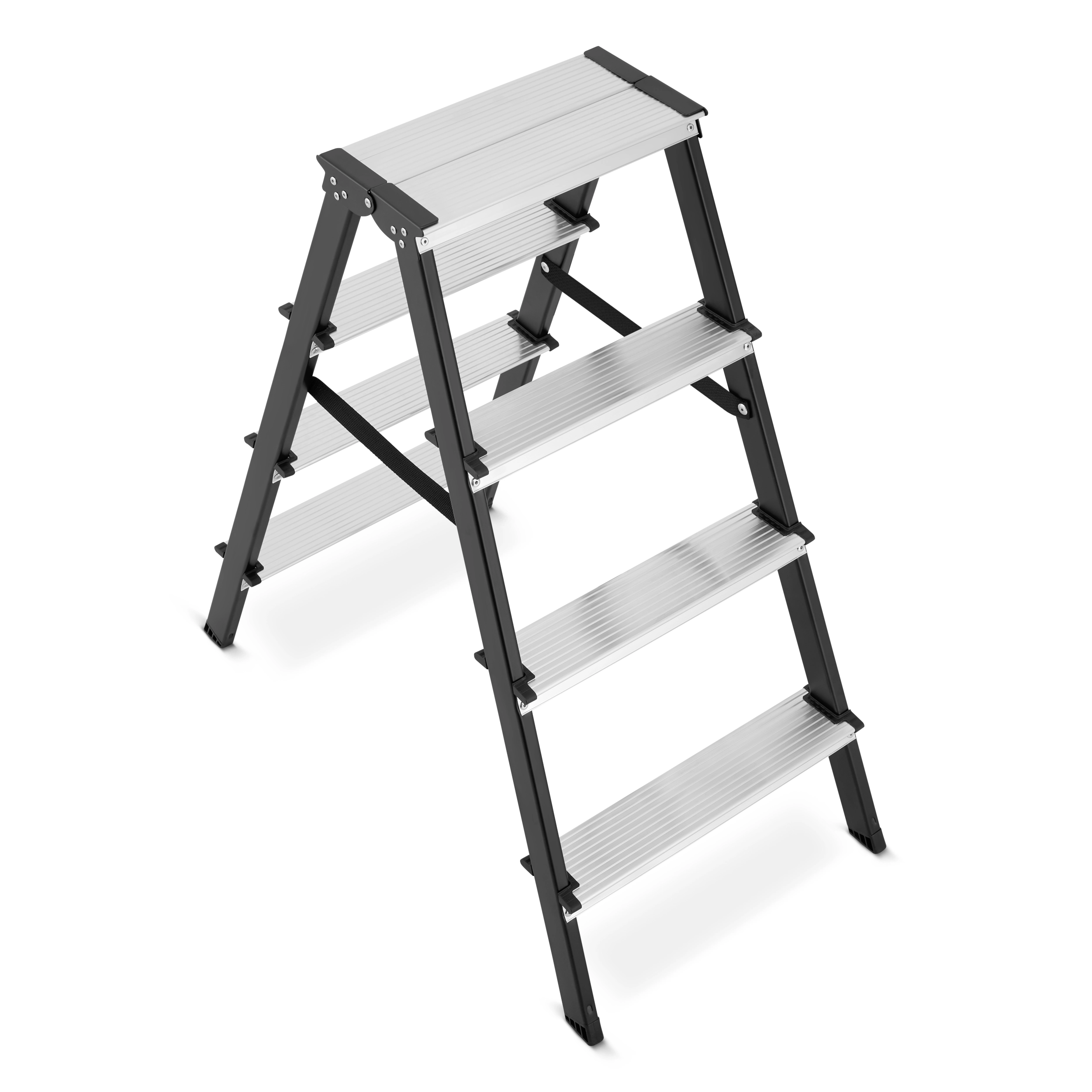 Drabina domowa stalowa dwustronna składana HIGHER 2x4 stopnie 150kg