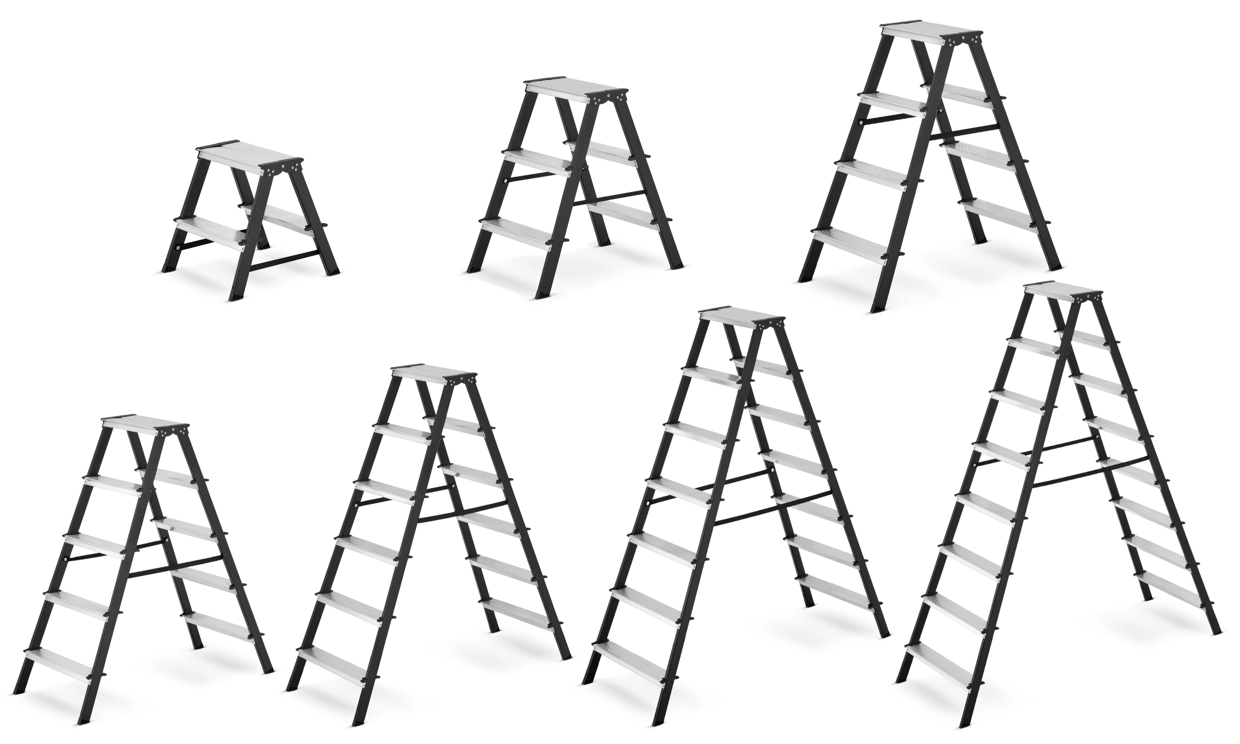 Drabina domowa stalowa dwustronna składana HIGHER 2x4 stopnie 150kg