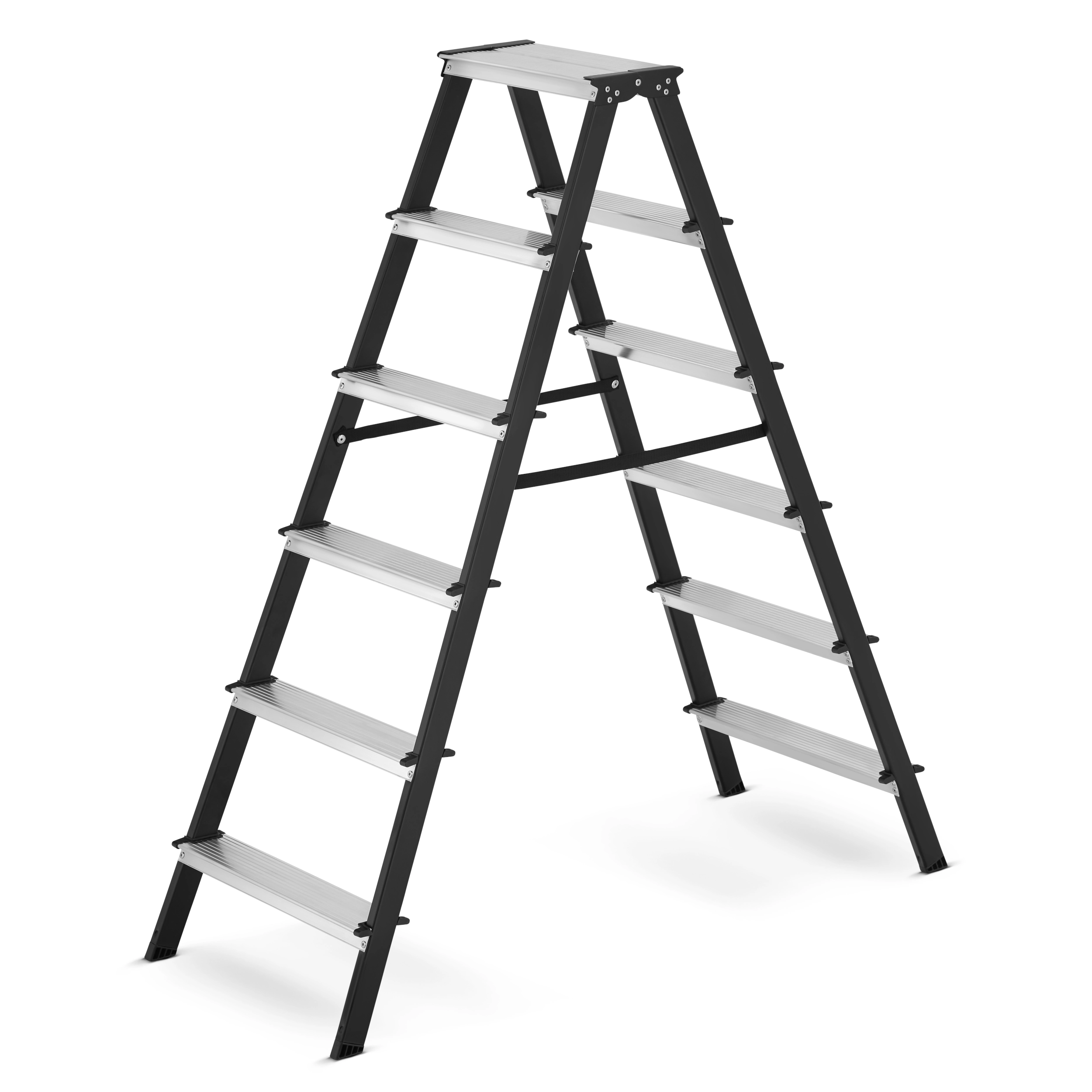 Drabina domowa stalowa dwustronna składana HIGHER 2x6 stopnie 150kg