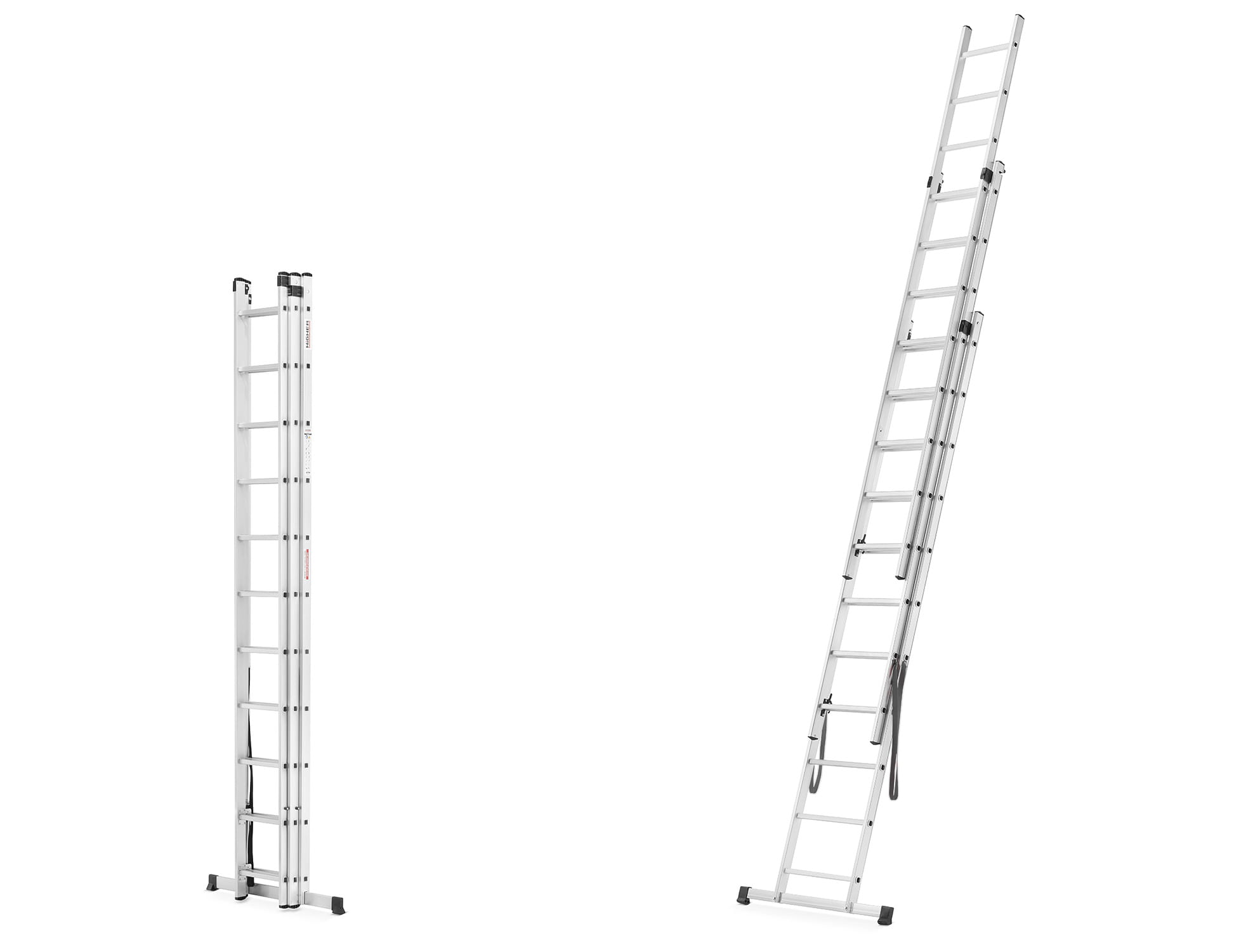 Drabina aluminiowa uniwersalna wielofunkcyjna 3x12 HIGHER 8,80 m na schody 150 kg + hak