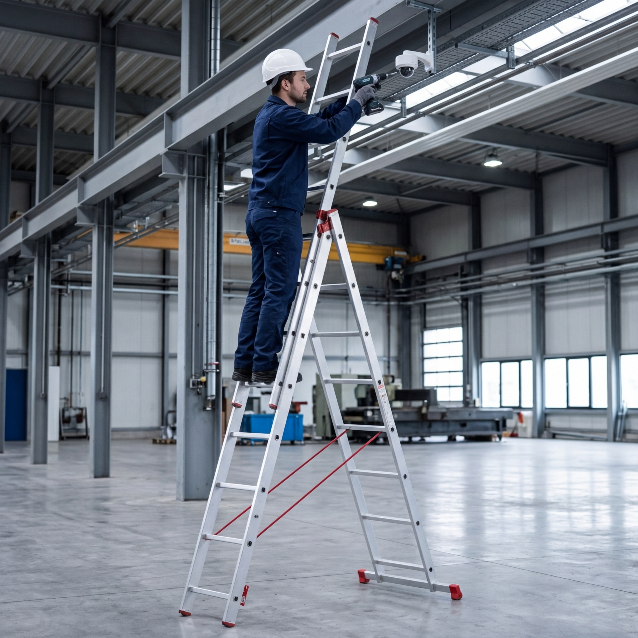 Drabina aluminiowa uniwersalna 3x8 HIGHER Professional na schody - 5,63 m