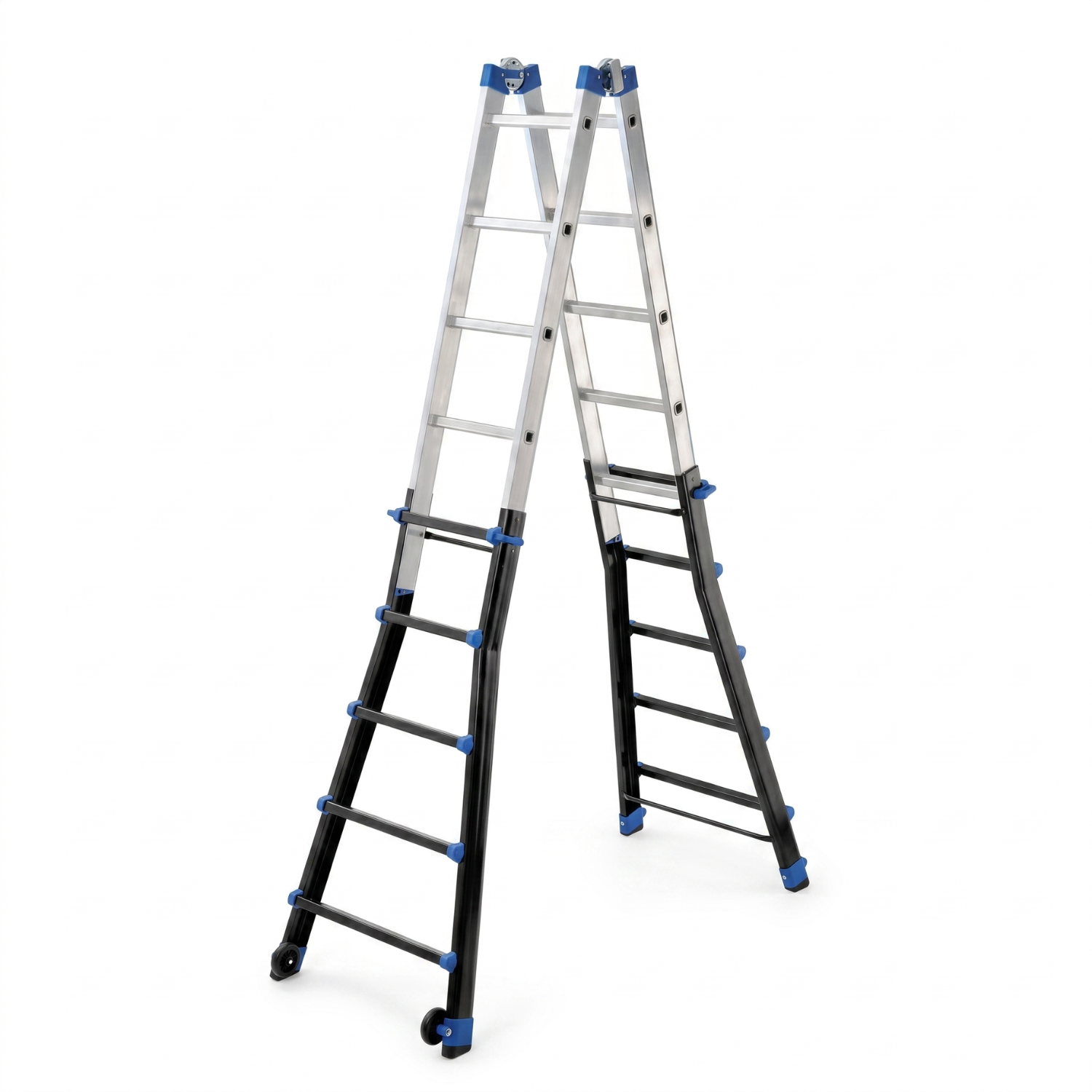Drabina aluminiowa przegubowa teleskopowa Gierre 5+5 wielofunkcyjna na schody 150 kg 6 m EN-131