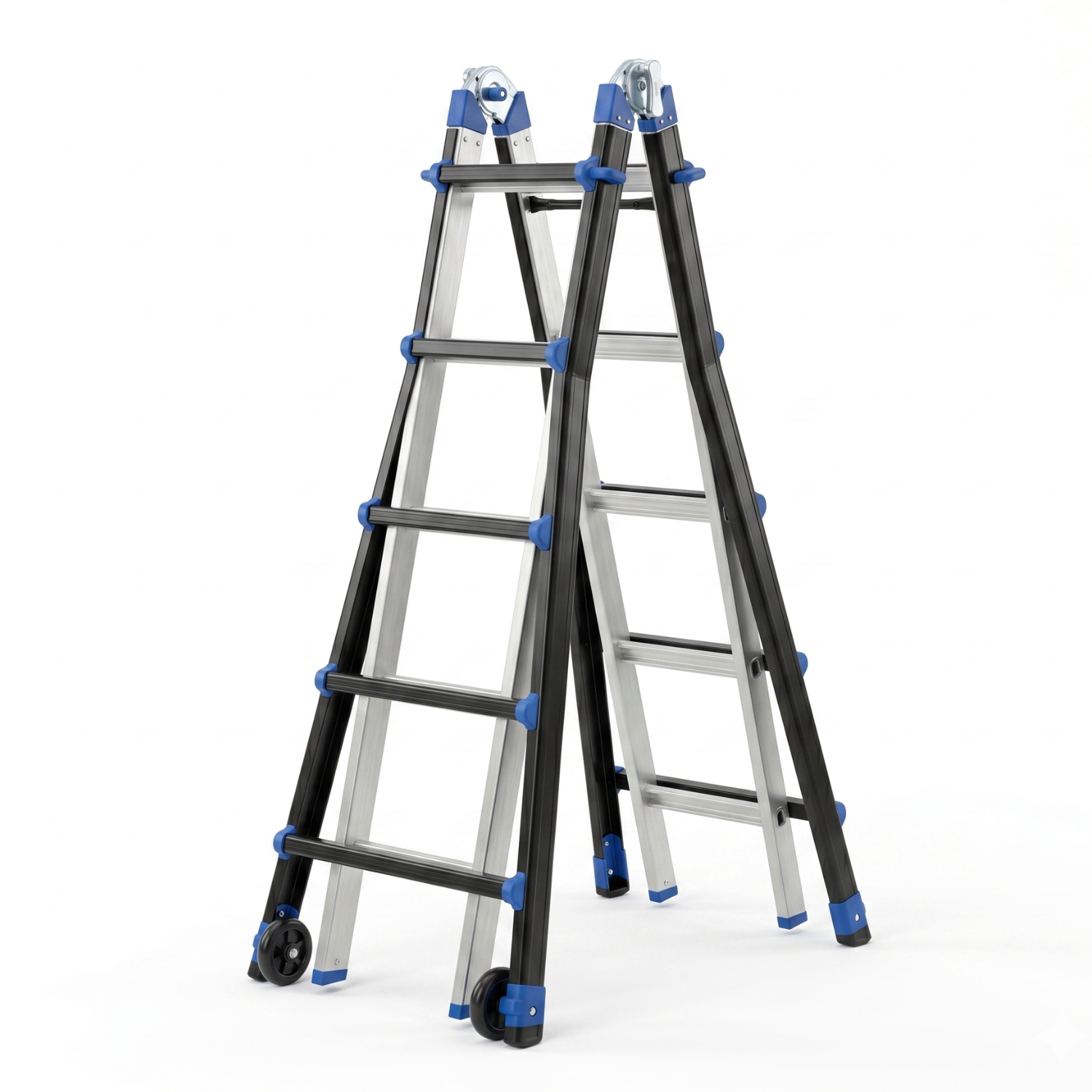 Drabina aluminiowa przegubowa teleskopowa Gierre 5+5 wielofunkcyjna na schody 150 kg 6 m EN-131
