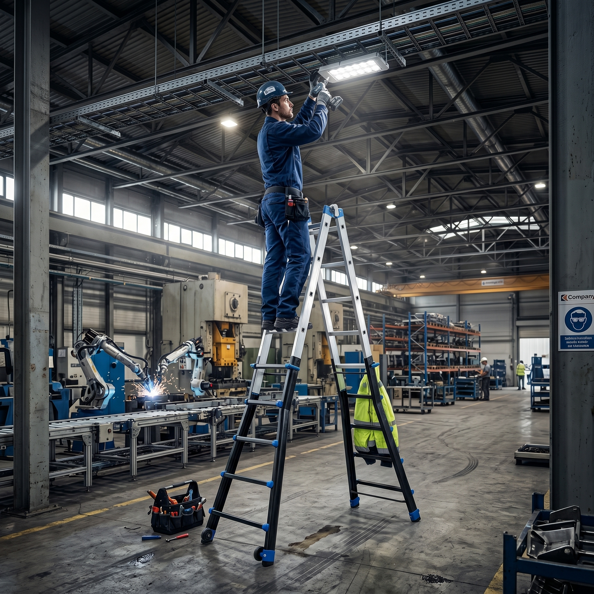 Drabina aluminiowa przegubowa teleskopowa Gierre 5+5 wielofunkcyjna na schody 150 kg 6 m EN-131