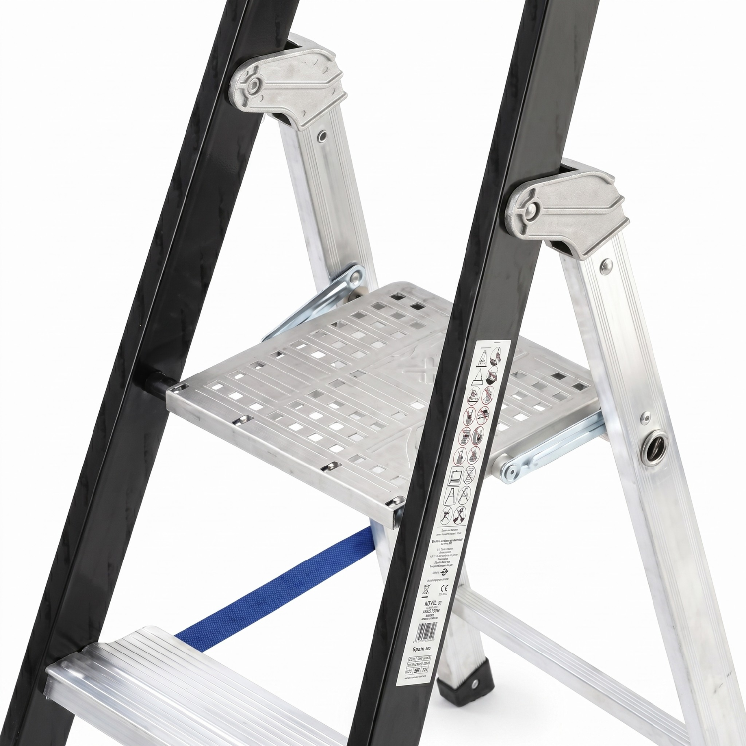 Drabina aluminiowa jednostronna GIERRE 3 stopnie podest 150 kg 2,63 m