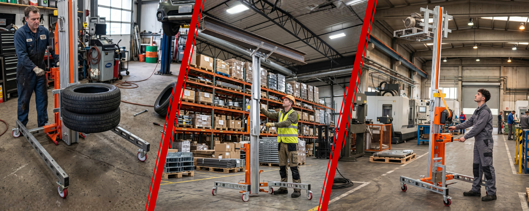 Aluminiowy jezdny manualny podnośnik materiałów HWBIG4 Faraone 150 kg 6,45 m