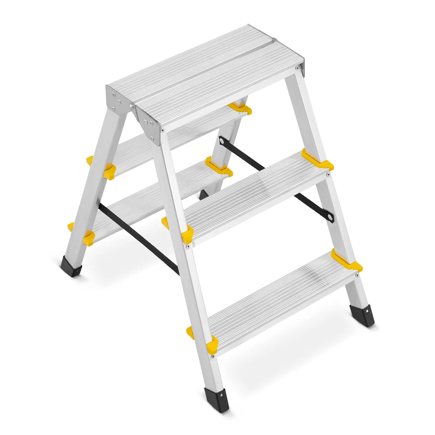 Drabina aluminiowa domowa dwustronna składana HIGHER 2x3 stopnie taboret podnóżek schodek