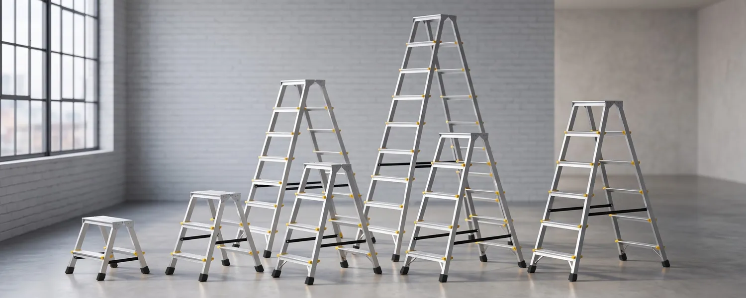 Drabina aluminiowa domowa dwustronna składana HIGHER 2x4 stopnie taboret podnóżek schodek