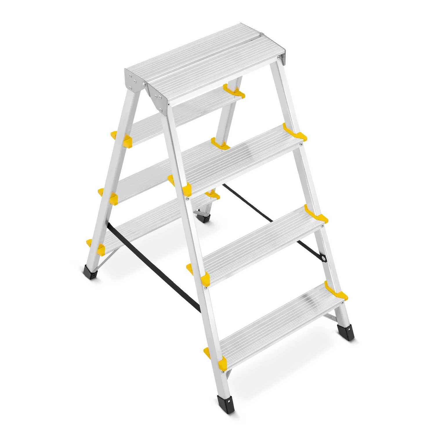 Drabina aluminiowa domowa dwustronna składana HIGHER 2x4 stopnie taboret podnóżek schodek