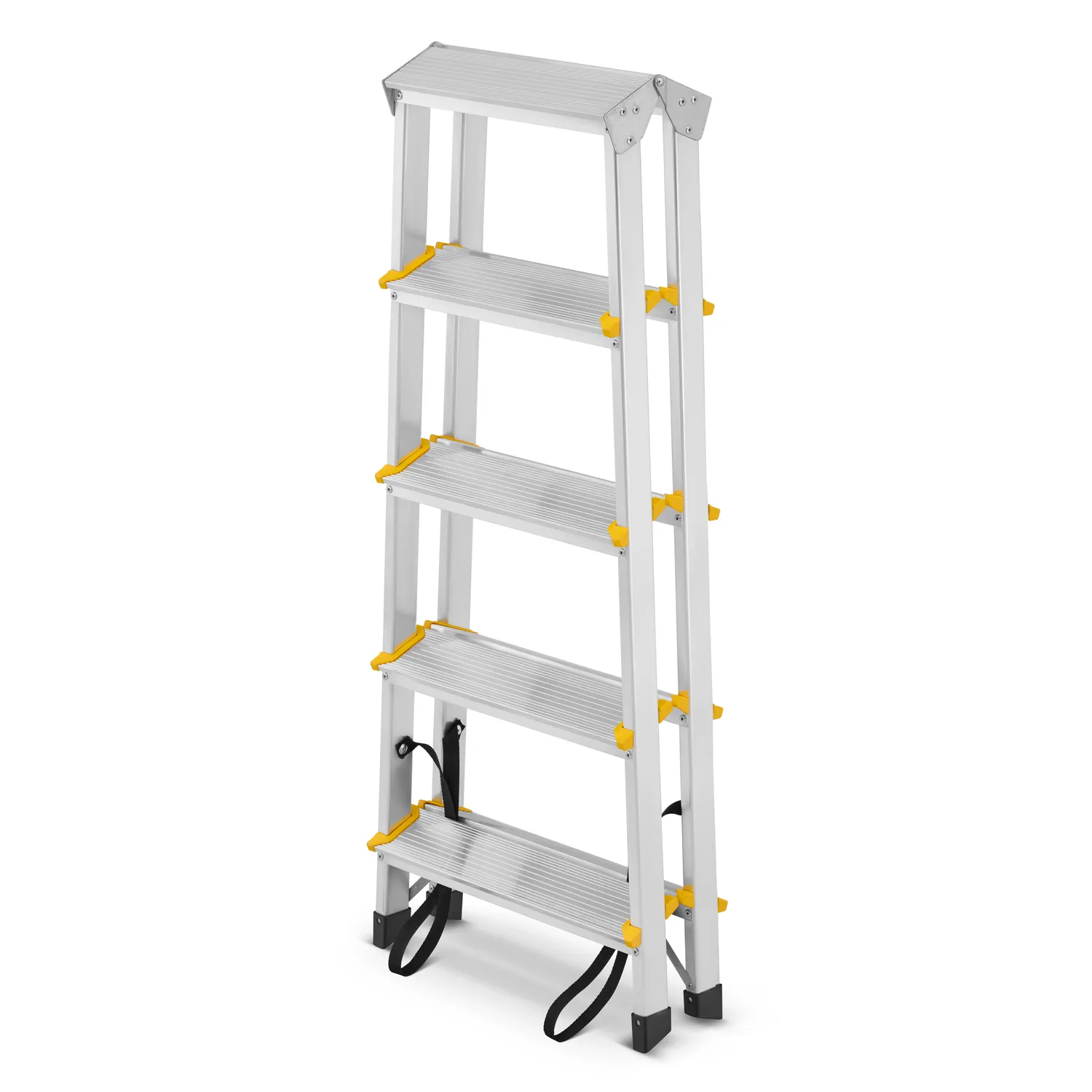 Drabina aluminiowa domowa dwustronna składana HIGHER 2x5 stopni taboret podnóżek schodek