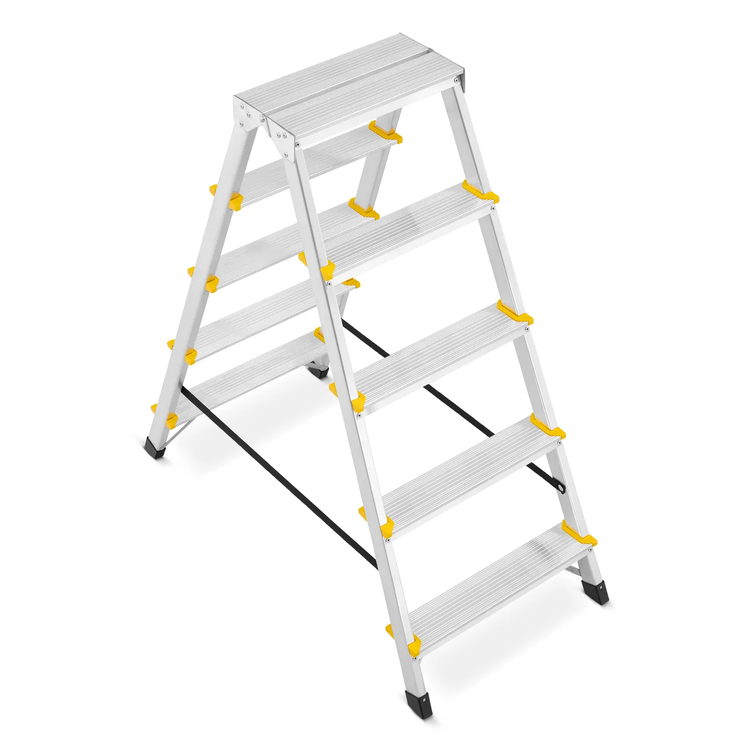 Drabina aluminiowa domowa dwustronna składana HIGHER 2x5 stopni taboret podnóżek schodek