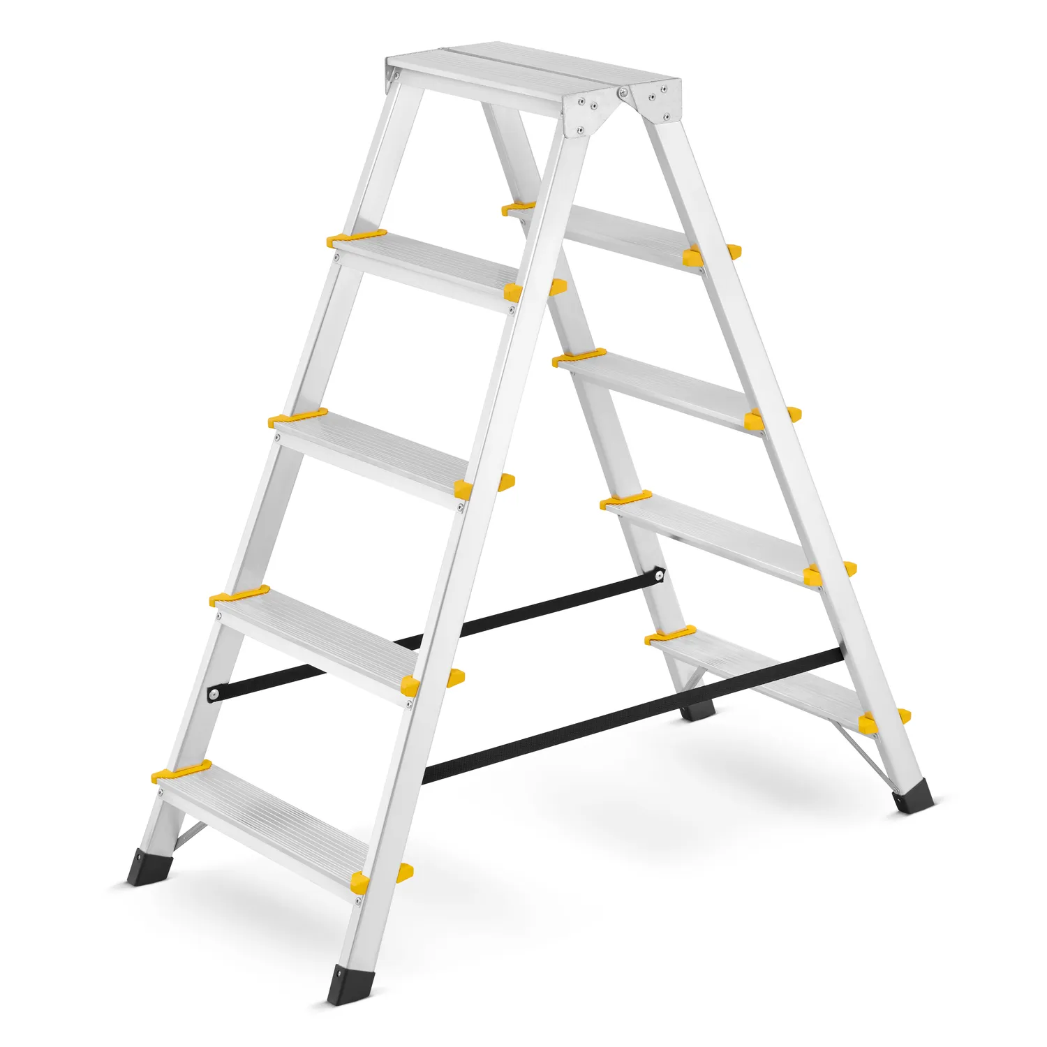 Drabina aluminiowa domowa dwustronna składana HIGHER 2x5 stopni taboret podnóżek schodek