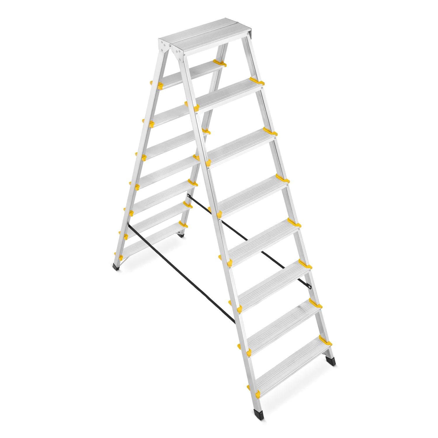 Drabina aluminiowa domowa dwustronna składana HIGHER 2x8 stopni taboret podnóżek schodek
