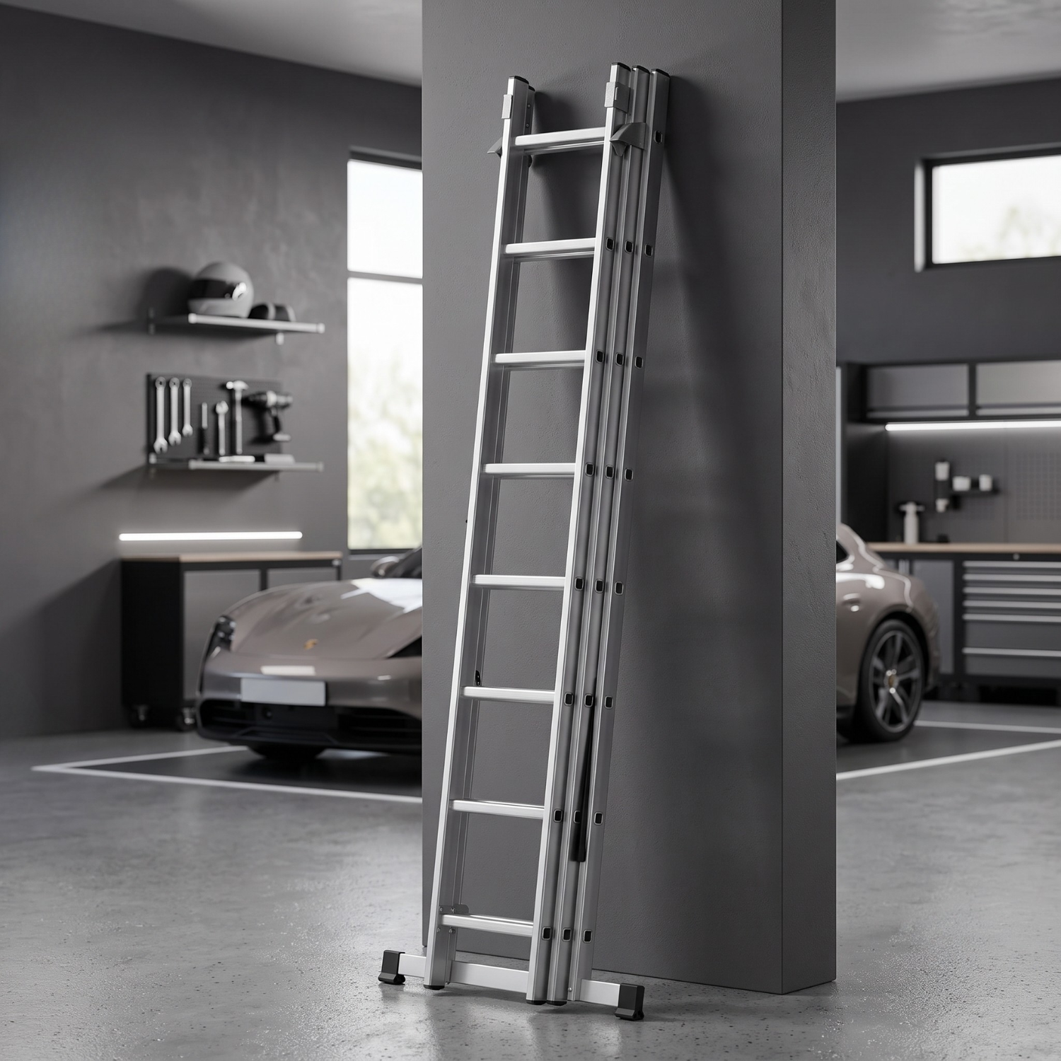 Drabina aluminiowa wielofunkcyjna uniwersalna z adaptacją na schody 3x8 HIGHER 150kg