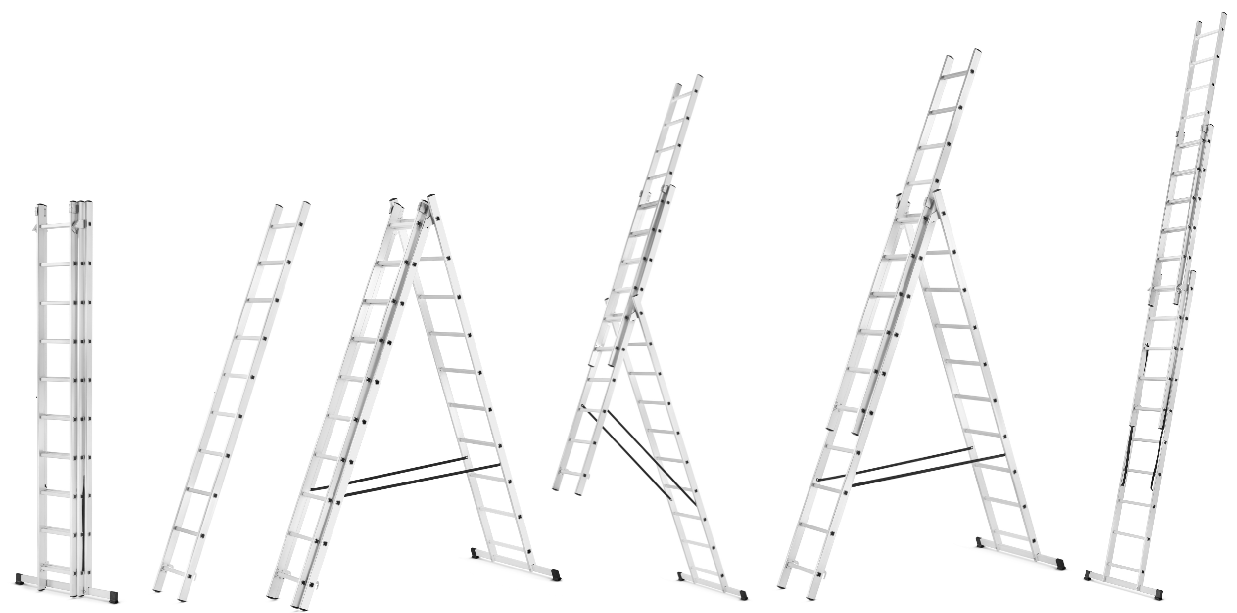Drabina aluminiowa wielofunkcyjna uniwersalna z adaptacją na schody 3x10 HIGHER 150kg