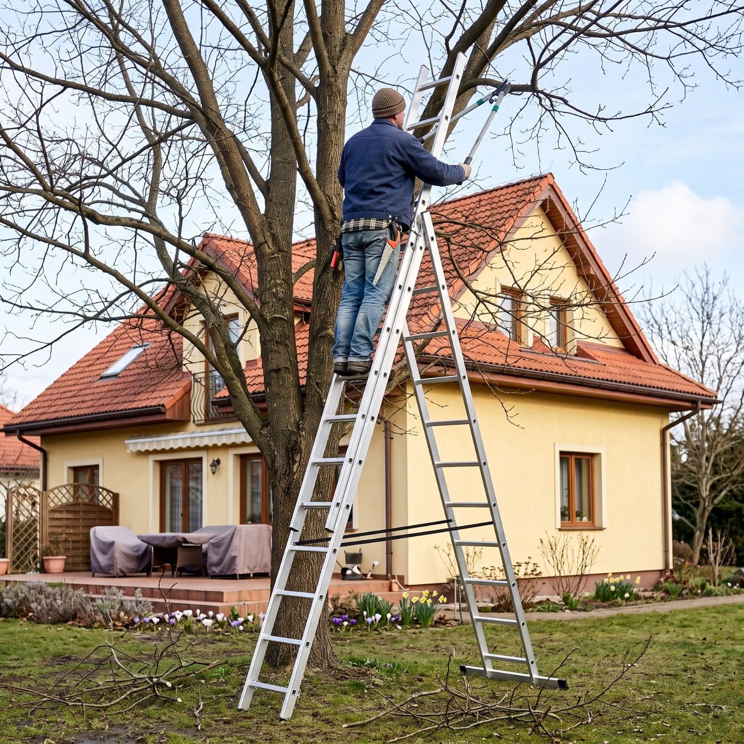 Drabina aluminiowa wielofunkcyjna uniwersalna z adaptacją na schody 3x11 HIGHER 150kg