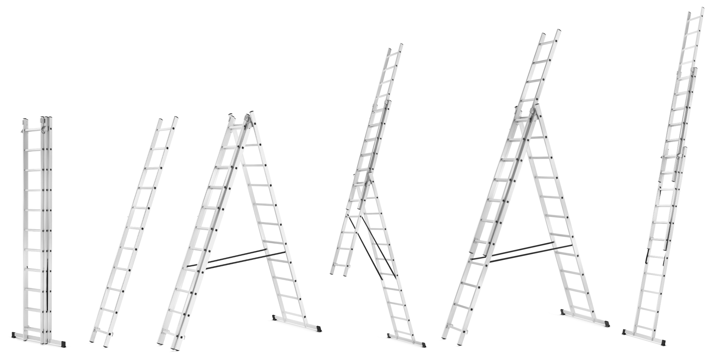 Drabina aluminiowa wielofunkcyjna uniwersalna z adaptacją na schody 3x11 HIGHER 150kg