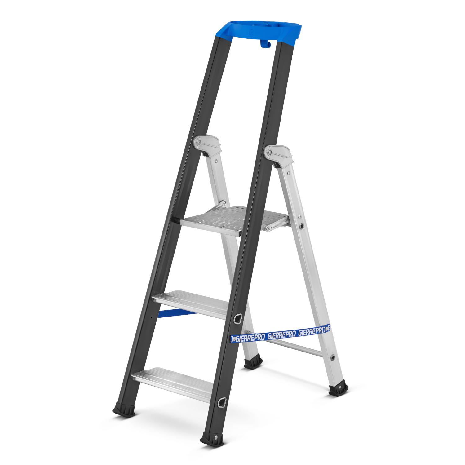 Drabina aluminiowa jednostronna GIERRE 3 stopnie podest 150 kg 2,63 m