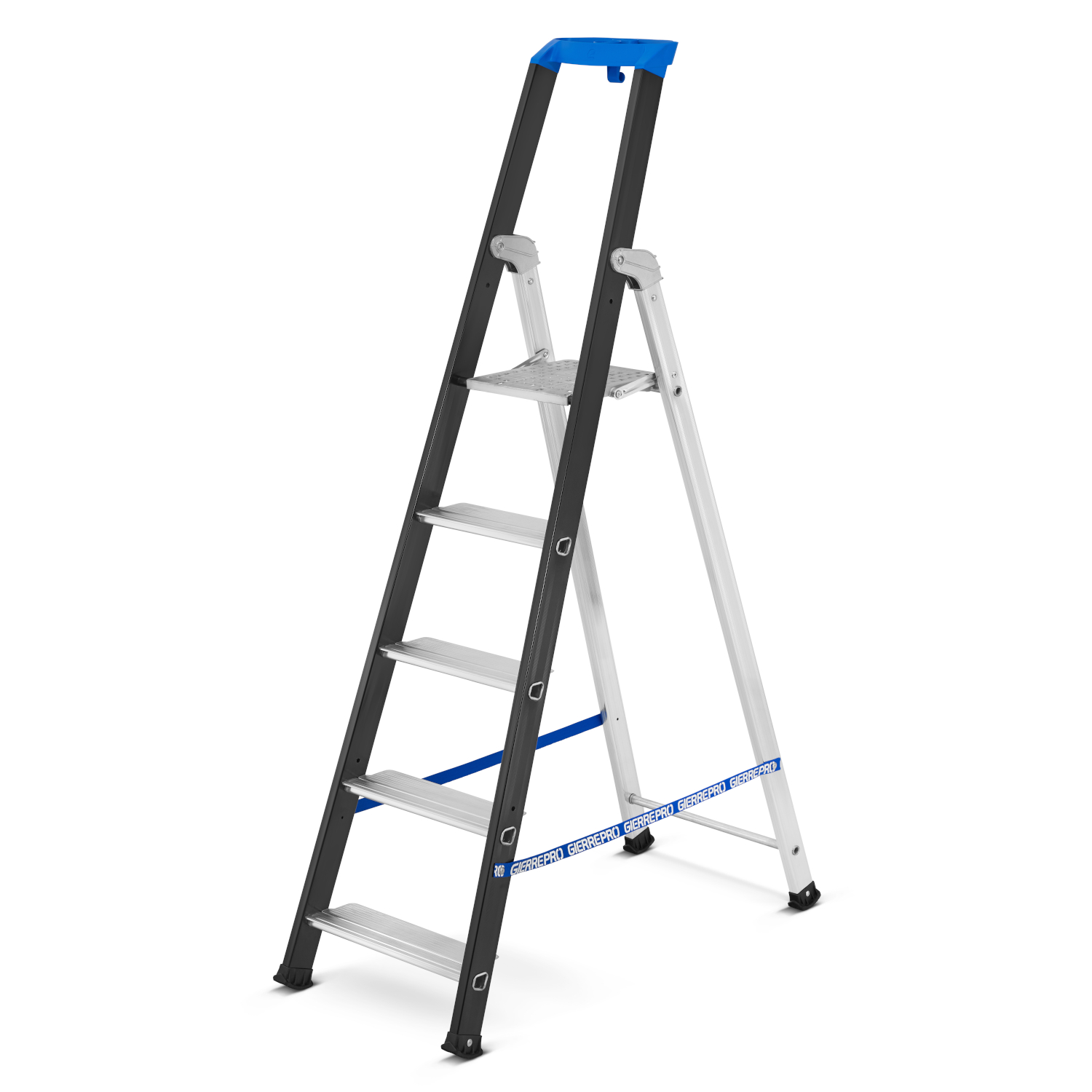 Drabina aluminiowa jednostronna GIERRE 5 stopni podest 150 kg 3,10 m