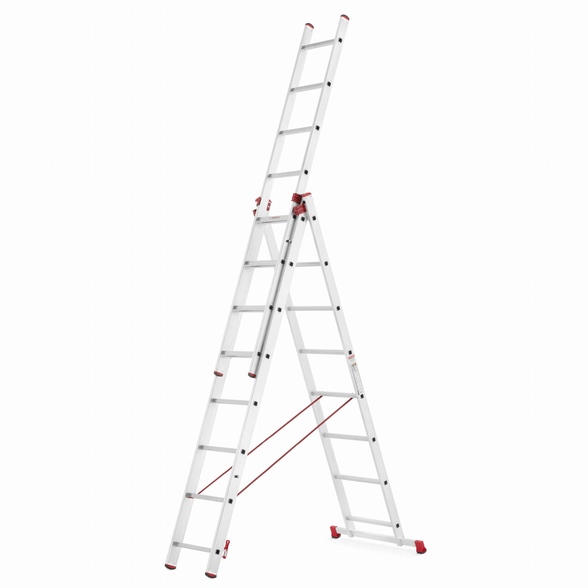 Drabina aluminiowa uniwersalna 3x8 HIGHER Professional na schody - 5,63 m
