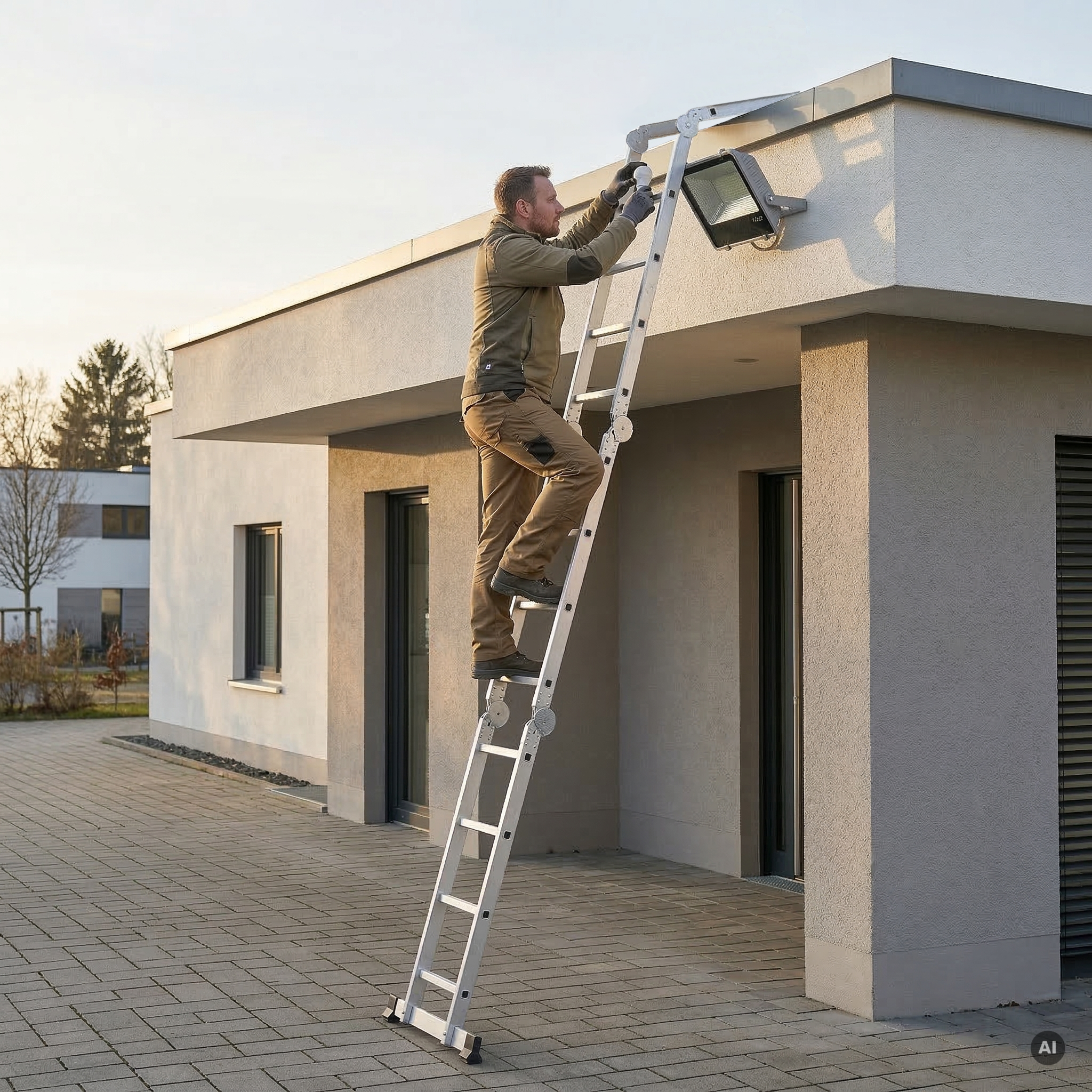 Drabina składana przegubowa wielofunkcyjna uniwersalna 4x4 + blaty robocze