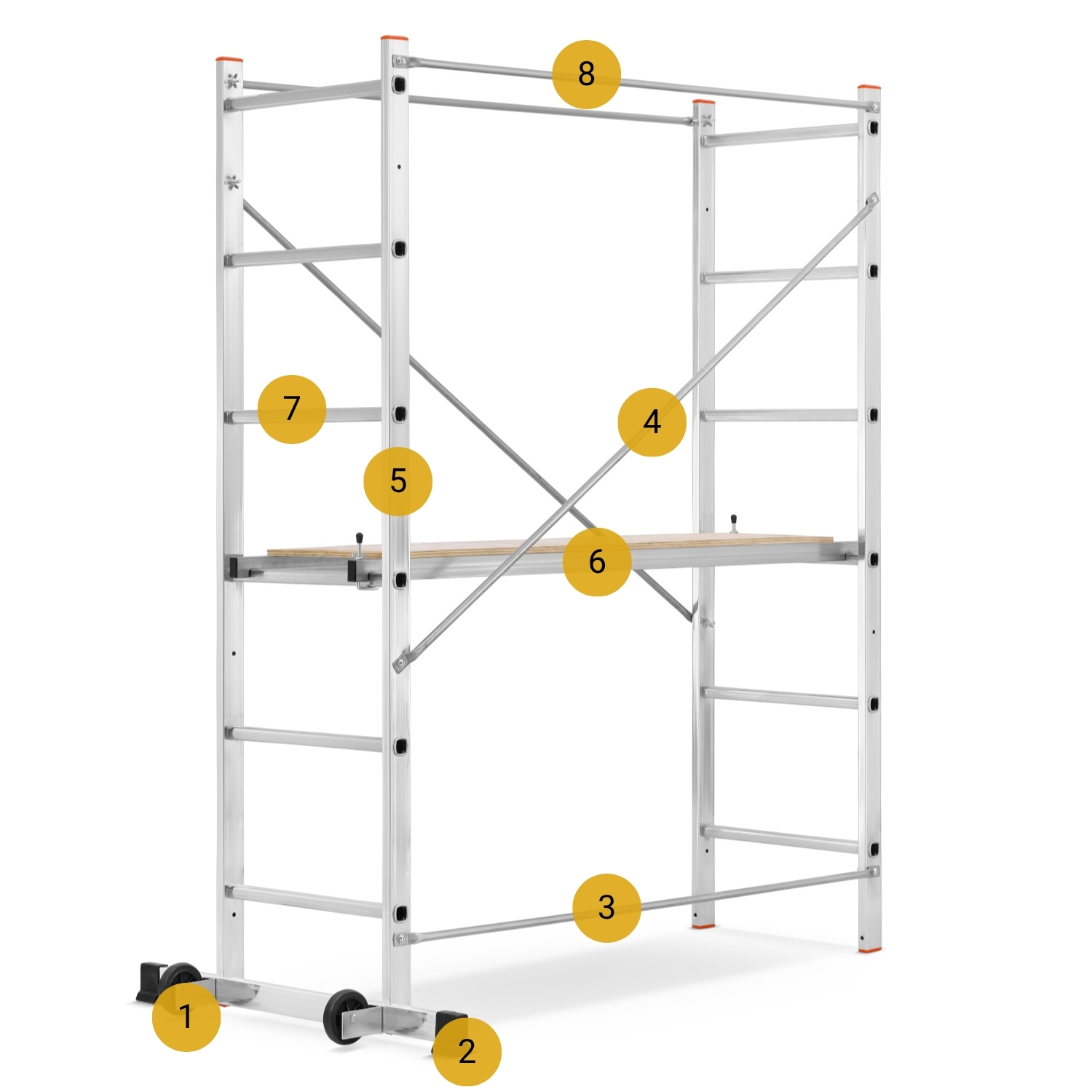 Rusztowanie aluminiowe jezdne przejezdne GIERRE Easy 100 G-FA100EY 2,86 m modułowe