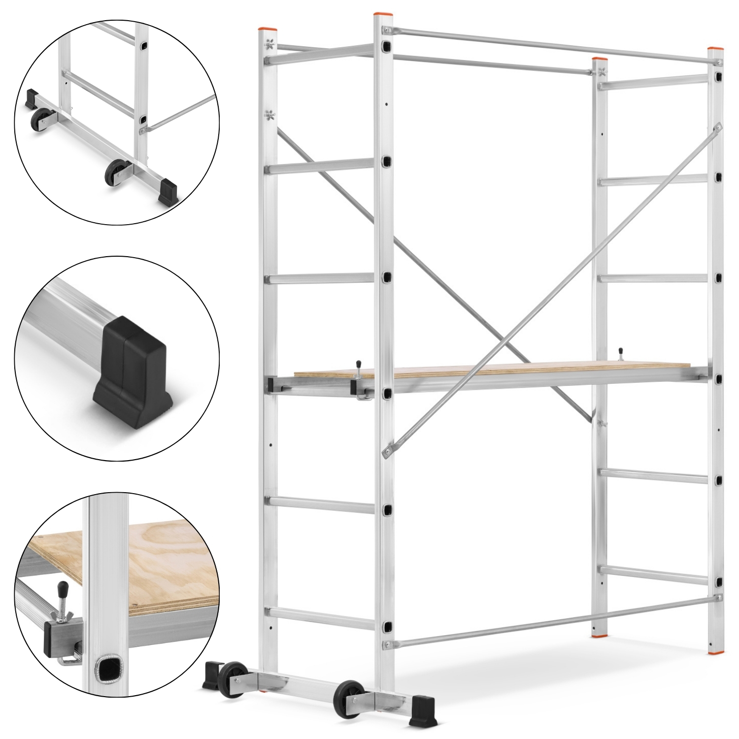Rusztowanie aluminiowe jezdne przejezdne GIERRE Easy 100 G-FA100EY 2,86 m modułowe