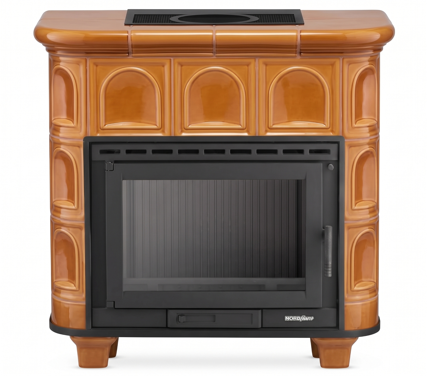 Piec kominek koza kaflowy ceramiczny Florencja Honey wkład Ferguss FGS-LUX18