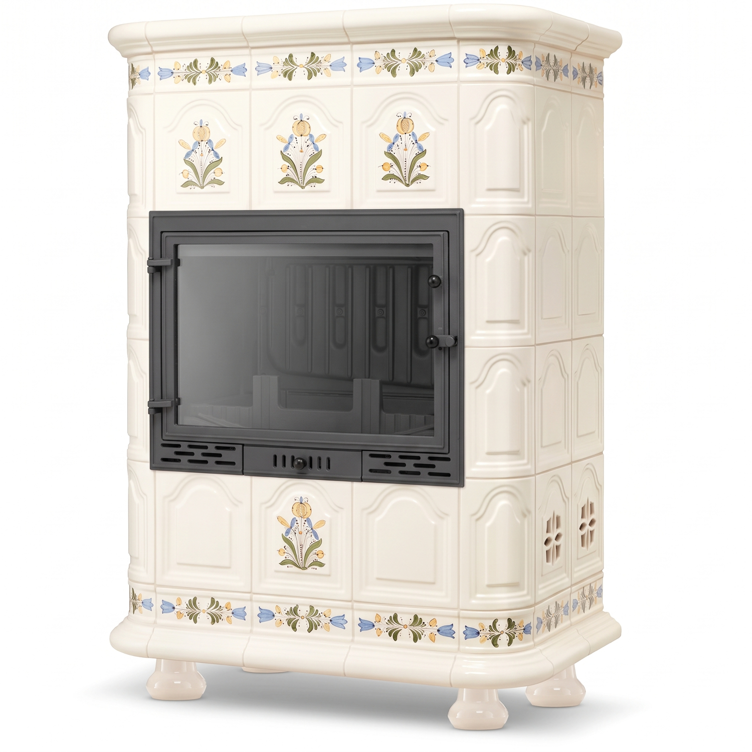 Piec kominek piecyk koza kaflowy ceramiczny LINZ z płaszczem wodnym wkład FERGUSS FGS-LUX20 16,2 kW