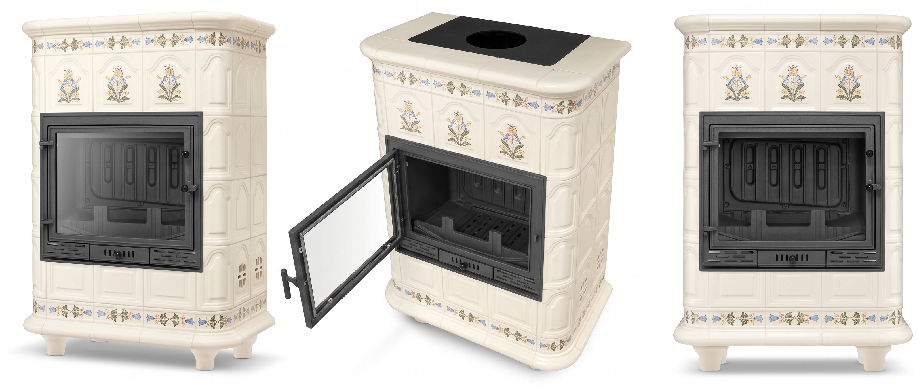 Piec kominek piecyk koza kaflowy ceramiczny LINZ z płaszczem wodnym wkład FERGUSS FGS-LUX20 16,2 kW