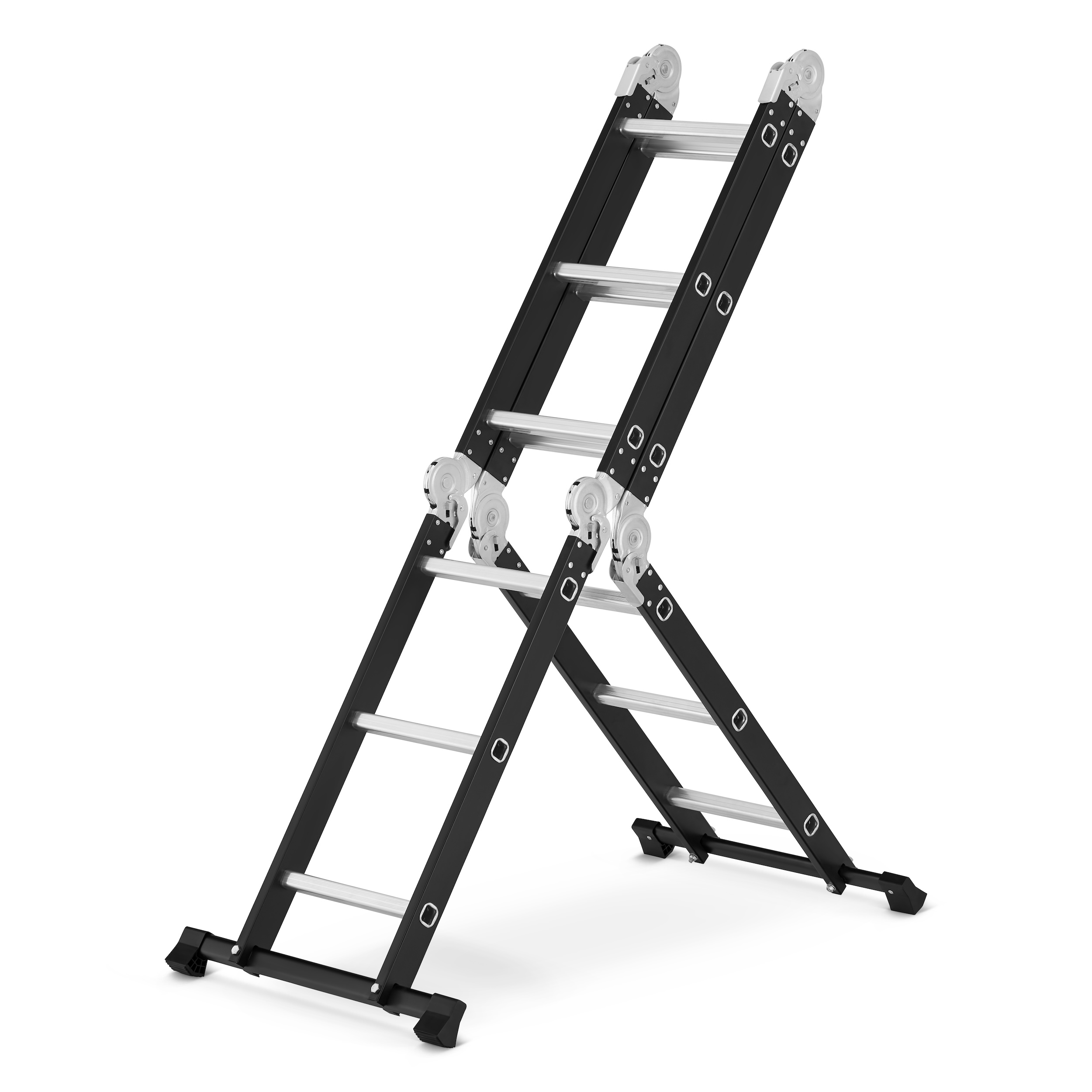 Drabina aluminiowa stalowa przegubowa składana wielofunkcyjna rozkładana 4x3 HIGHER Black
