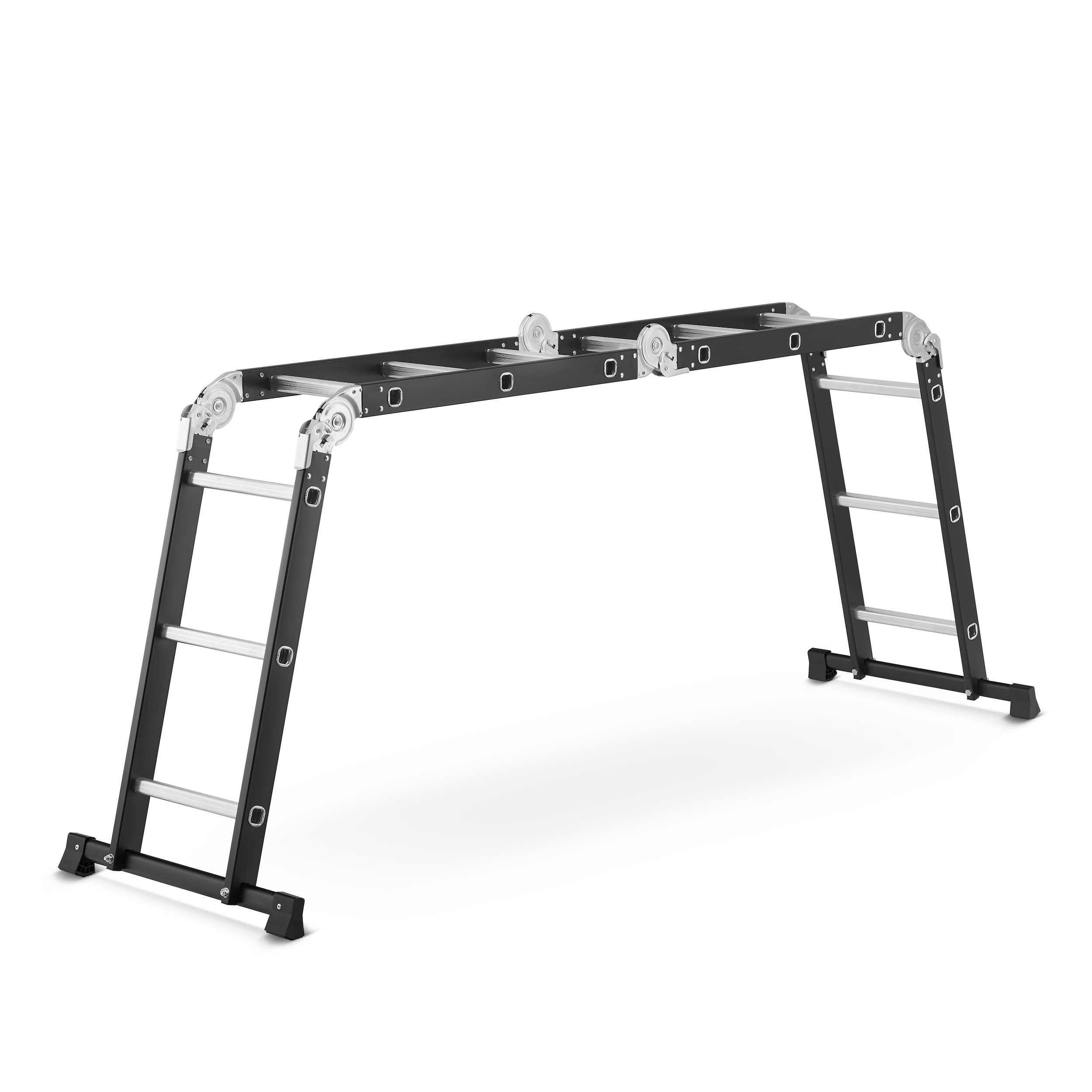 Drabina aluminiowa stalowa przegubowa składana wielofunkcyjna rozkładana 4x3 HIGHER Black