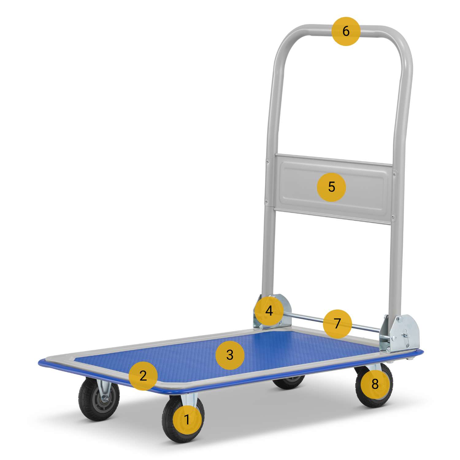Wózek platformowy transportowy magazynowy 150 kg HIGHER koła pełne