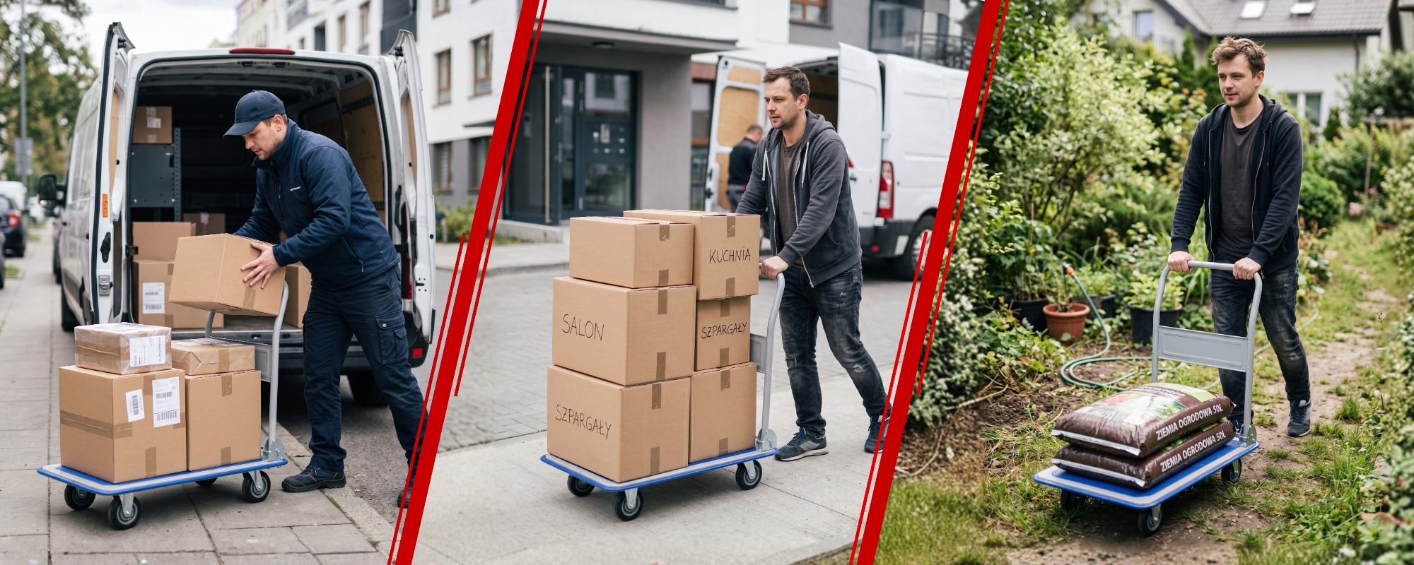 Wózek platformowy transportowy magazynowy 150 kg HIGHER koła pełne