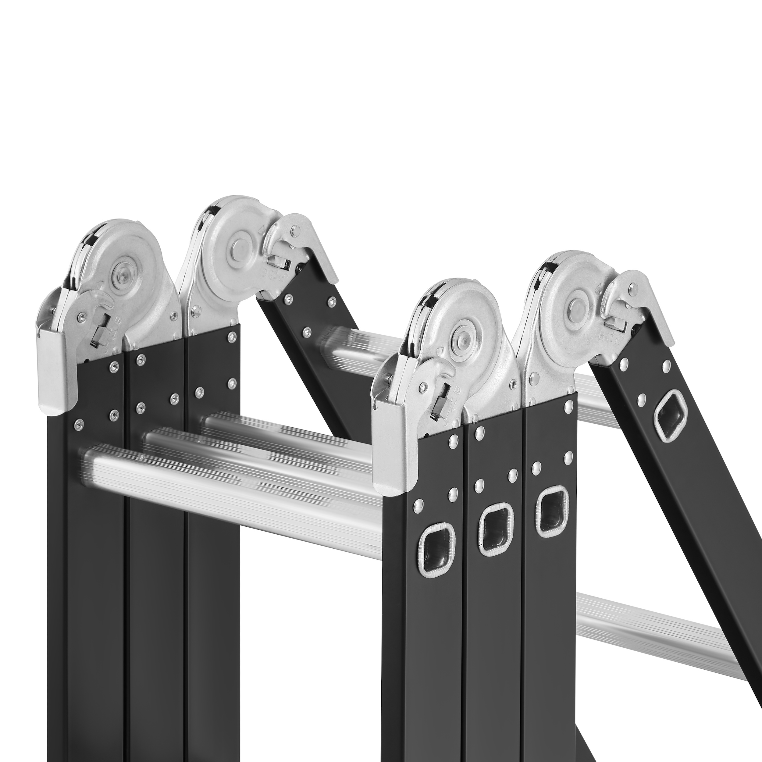 Drabina aluminiowa stalowa przegubowa składana wielofunkcyjna rozkładana 4x3 HIGHER Black