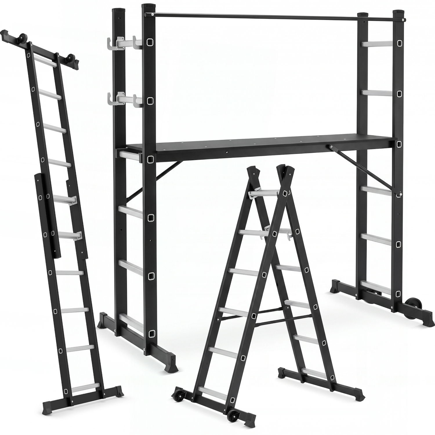 Rusztowanie drabinowe podest roboczy HIGHER 2x6 drabina 4w1 drabino-rusztowanie pomost