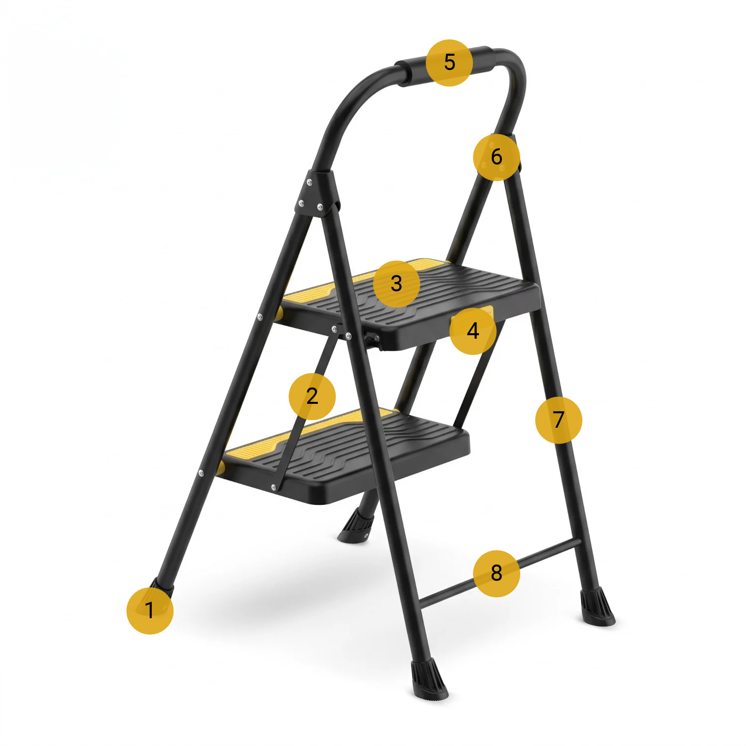 Drabina domowa składana schodki domowe 2 stopnie HIGHER 150 kg