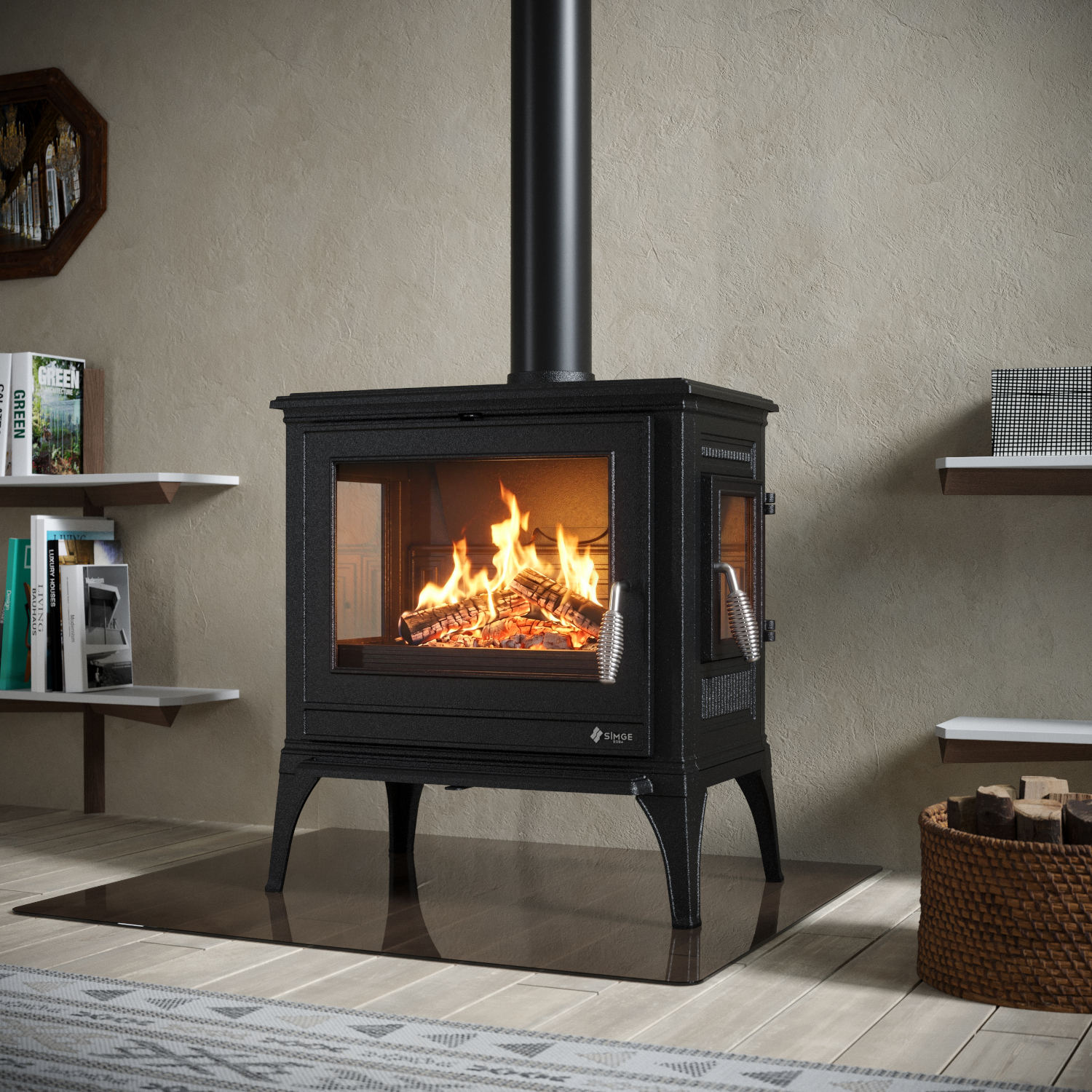 Piec piecyk kominek żeliwny wolnostojący koza 900 NOVA A+ 9 kW