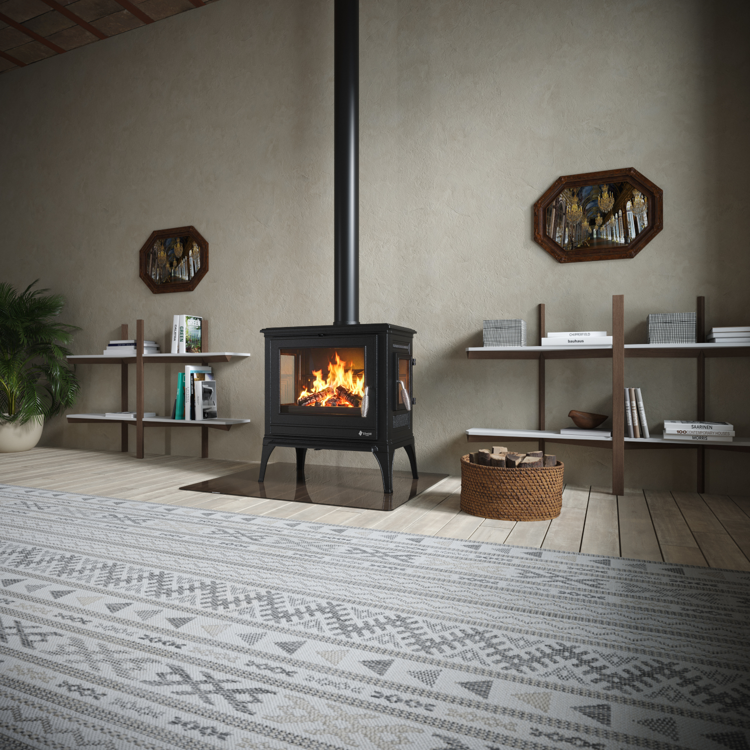 Piec piecyk kominek żeliwny wolnostojący koza 900 NOVA A+ 9 kW