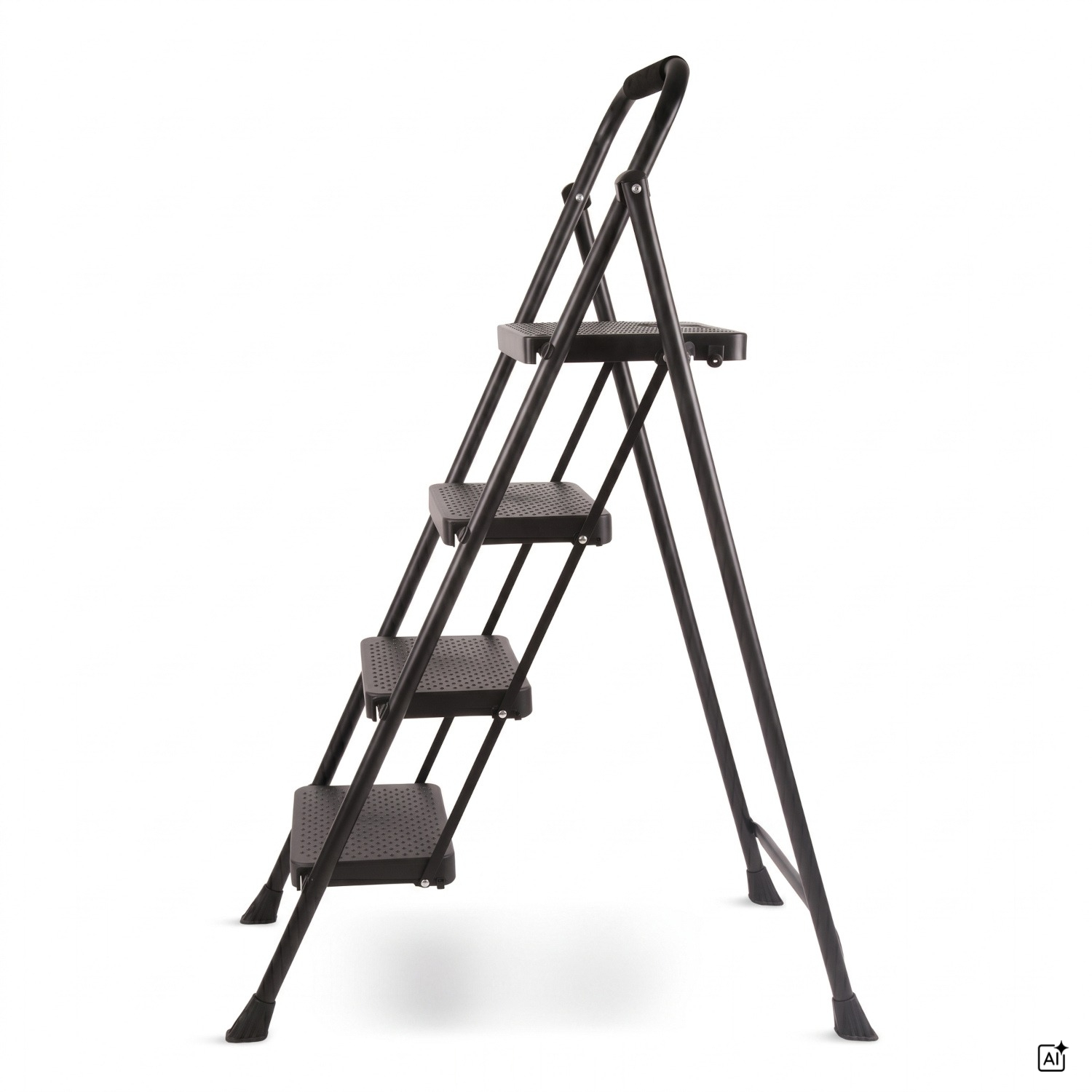 Drabina domowa stalowa składana schodki domowe 4 stopnie HIGHER 150 kg